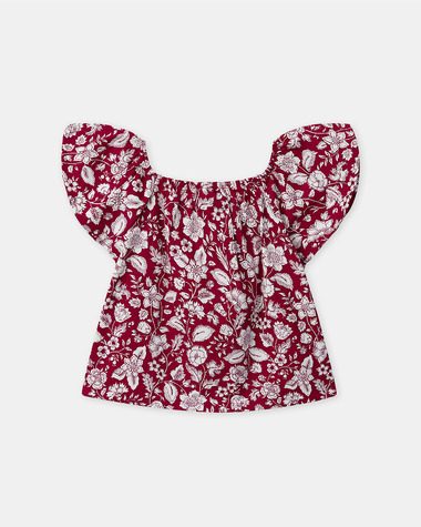 Floral print blouse and shorts set Fuchsia pink colour  Sergent Major