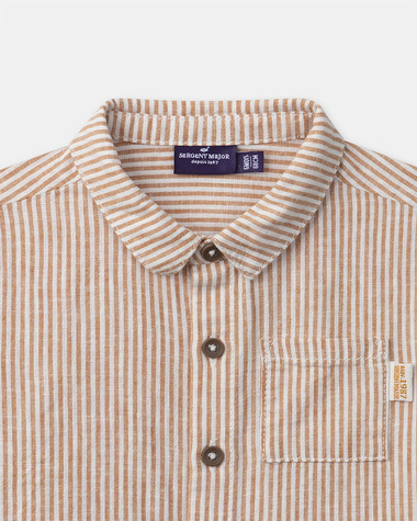 Short-sleeved striped shirt Orange colour  Sergent Major