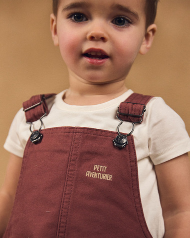 &ldquo;Little Adventurer&rdquo; short overalls Brown colour  Sergent Major