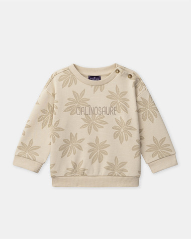 Palm tree print fleece sweatshirt Beige colour  Sergent Major