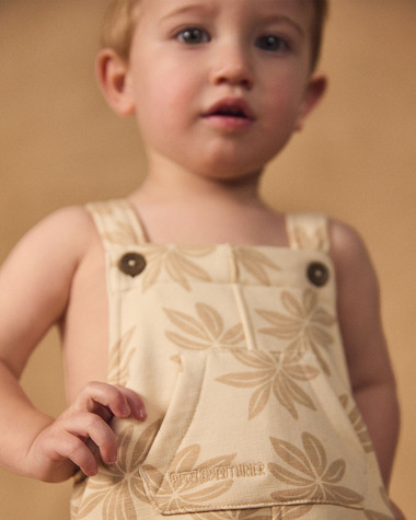 Palm tree print short overalls Beige colour  Sergent Major