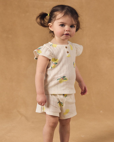 Two-piece lemon print pajamas Ecru colour  Sergent Major