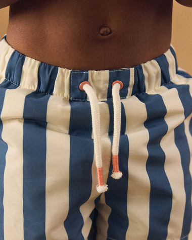 Striped swim shorts with nappy Blue colour  Sergent Major