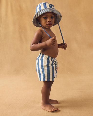 Striped swim shorts with nappy Blue colour  Sergent Major