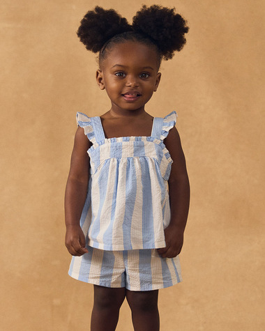 Striped tank top and shorts set Blue colour  Sergent Major