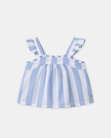 Striped tank top and shorts set Blue colour  Sergent Major