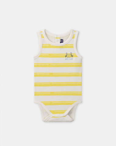 Striped sleeveless bodysuit Yellow colour  Sergent Major