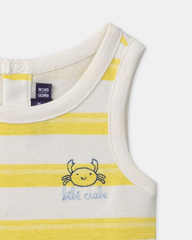 Striped sleeveless bodysuit Yellow colour  Sergent Major