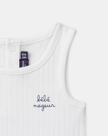 Sleeveless ribbed bodysuit Ecru colour  Sergent Major