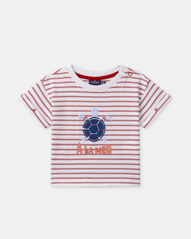 Striped T-shirt and red shorts set Red colour  Sergent Major