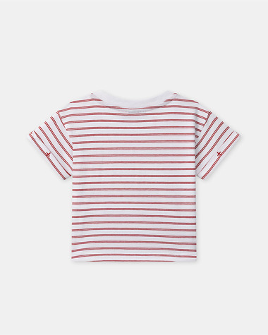 Striped T-shirt and red shorts set Red colour  Sergent Major
