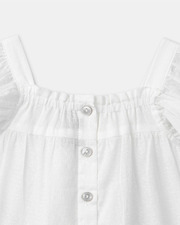 Short-sleeved blouse with floral embroidery Ecru colour  Sergent Major