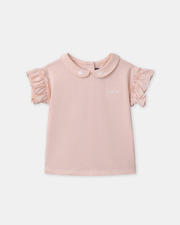 T-shirt with embroidered &ldquo;amour&rdquo; collar Light pink colour  Sergent Major