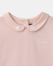 T-shirt with embroidered &ldquo;amour&rdquo; collar Light pink colour  Sergent Major