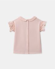 T-shirt with embroidered &ldquo;amour&rdquo; collar Light pink colour  Sergent Major