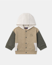 Tricolor hooded cardigan Beige/khaki colour  Sergent Major