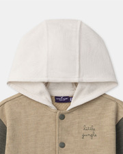 Tricolor hooded cardigan Beige/khaki colour  Sergent Major