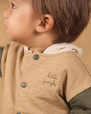 Tricolor hooded cardigan Beige/khaki colour  Sergent Major