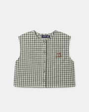 Gingham tank top and shorts set Dark green/ivory colour Sergent Major