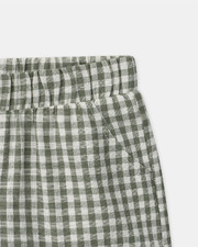 Gingham tank top and shorts set Dark green/ivory colour Sergent Major