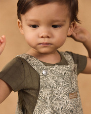 Tropical print short overalls Khaki colour  Sergent Major