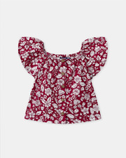 Floral print blouse and shorts set Fuchsia pink colour  Sergent Major