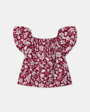 Floral print blouse and shorts set Fuchsia pink colour  Sergent Major