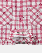 Short gingham overalls with ruffles Pink colour Sergent Major