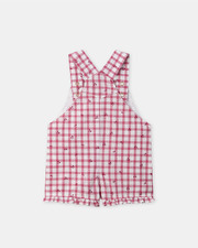 Short gingham overalls with ruffles Pink colour Sergent Major