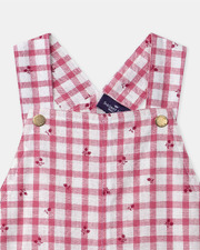 Short gingham overalls with ruffles Pink colour  Sergent Major