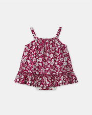 Dress with built-in floral-print bodysuit Fuchsia pink colour  Sergent Major