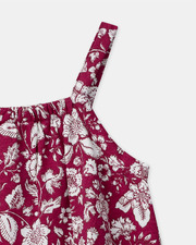 Dress with built-in floral-print bodysuit Fuchsia pink colour  Sergent Major