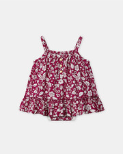 Dress with built-in floral-print bodysuit Fuchsia pink colour  Sergent Major