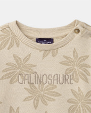 Palm tree print fleece sweatshirt Beige colour Sergent Major