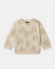 Palm tree print fleece sweatshirt Beige colour  Sergent Major