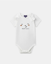 Short-sleeved bodysuit with 3D ears Ecru colour  Sergent Major