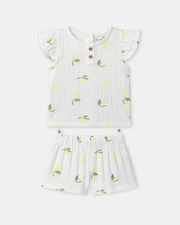 Two-piece lemon print pajamas Ecru colour  Sergent Major