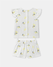 Two-piece lemon print pajamas Ecru colour  Sergent Major