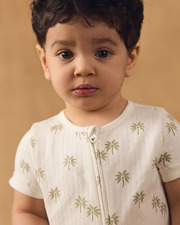 Short palm tree print jumpsuit Ecru colour  Sergent Major