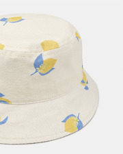 Natural-coloured UPF 50+ lemon-print hat Yellow colour  Sergent Major