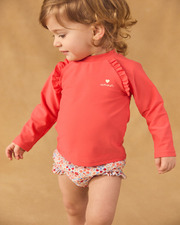 UPF 50+ long-sleeved swim T-shirt Coral colour  Sergent Major
