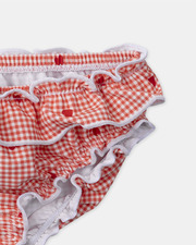 Checks and hearts print swim bottoms Red colour  Sergent Major