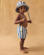 Striped swim shorts with nappy Blue colour Sergent Major
