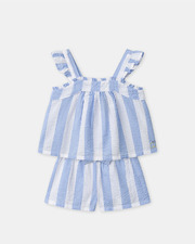 Striped tank top and shorts set Blue colour  Sergent Major