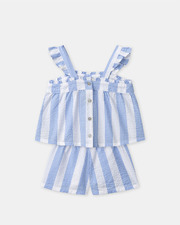 Striped tank top and shorts set Blue colour  Sergent Major