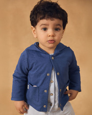 Hooded cardigan with pockets Dark blue colour  Sergent Major