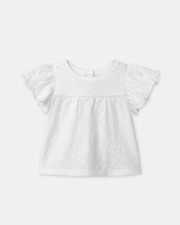 Short-sleeved embroidered blouse Ecru colour  Sergent Major