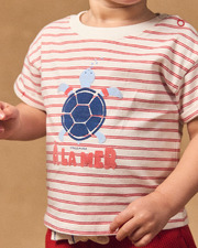 Striped T-shirt and red shorts set Red colour  Sergent Major