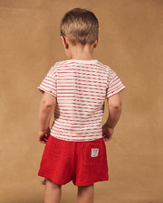 Striped T-shirt and red shorts set Red colour  Sergent Major