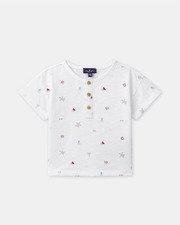 Nautical and animal print T-shirt Ecru colour  Sergent Major